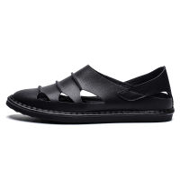White Sandals for Men Leather  Mens Sandal Outdoor Summer Flip Flop Casual Shoes Beach Sandalias Slip On Shoe Big Size 38-48