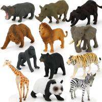【Available 】Toystoryshop 12Pcs Wild Animals Model จำลองสัตว์ป่าโมเดลฟิกเกอร์ของเล่นสำหรับเด็กการเรียนรู้การศึกษปฐมวัยปริศนายีราฟหมีแพนด้าเสือสิงโต Zebra ช้างฮิปโปแรดตุ๊กตาของขวัญเด็ก