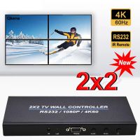 เครื่องแยกสัญญาณโทรทัศน์4K 60Hz 1X4 1X3 1X2ตัวควบคุมวิดีโอติดผนัง HDMI 4X1ตัวประมวลผลบนผนังวิดีโอ4ช่องกล่องเย็บทีวี RS232ต่อโทรทัศน์