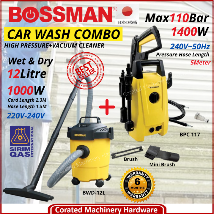Corated Bossman COMBO SET BPC117 1400watt High Pressure Cleaner