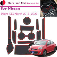 Rubber Door Groove Mat for Nissan Micra K13 March 2013~2020 Cushion Gate Storage Slot Coaster Dust-proof Car Inner Sticker Auto