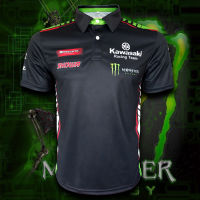 เสื้อPolo MotoGP Kawasaki Racing Team เสื้อโปโลโมโตจีพี ทีม คาวาซากิ เรสซิ่ง #WB0015 พิมพ์ทั้งตัว ไซส์ S-5XL