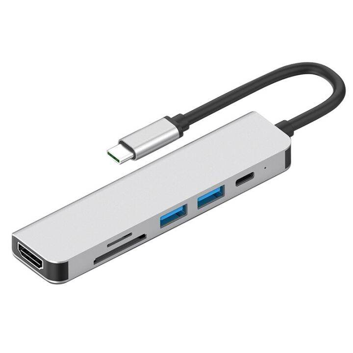 6-in-1แท่นวางมือถือ-type-c-to-usb3-0x2-sd-tf-hdmi-pd-ตัวแปลงอินเทอร์เฟซอะแดปเตอร์สนับสนุน-type-c-คอมพิวเตอร์