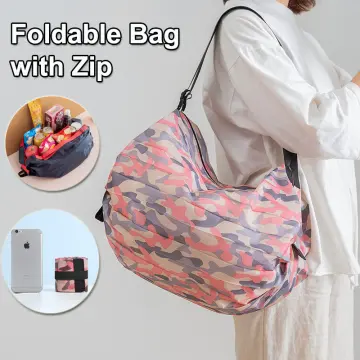 Foldable shopping discount bag with zipper