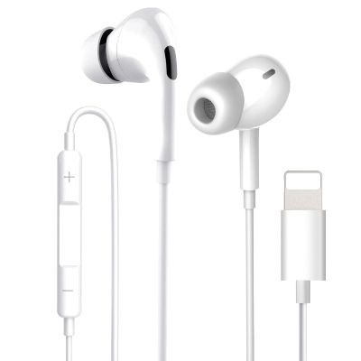 ชุดหูฟังชนิดใส่ในหูหูฟังมีสายฟ้าผ่าสำหรับ iPhone 11 12 13 14 Pro Max X XR Type C หูฟัง OPPO Samsung Xiaomi Hua