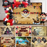 NeoBack Pirate Backdrops Boy Birthday Party Old Treasure World Map Baby Portrait Photographic Background Photocall Photo