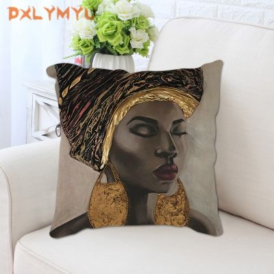 hot！【DT】♝◘ﺴ  African Woman Abstract Posters Painting Print Cushion Cover Pillowcase Throw Covers Car Sofa Decoration