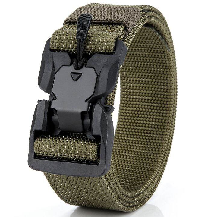 leisure-magnetic-automatic-nylon-commando-army-tactical-canvas-belt-buckle-multi-function-male-fan-labor-pants-belt