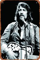 Waylon Jennings ในคอนเสิร์ตโปสเตอร์ลายย้อนยุคแผงติดผนังภายในโลหะป้ายดีบุกกลางแจ้งขนาด8X12นิ้ว