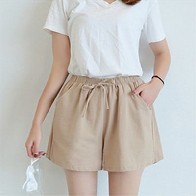 2020 New Womens Shorts Hot Summer Casual Cotton Linen Shorts  Mid Waist Short Fashion Woman Streetwear Short Pants