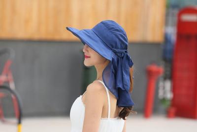 【CC】 Hats With Face Neck Protection Sombreros Mujer Verano Wide Brim Caps Anti-UV Chapeu Feminino outdoor