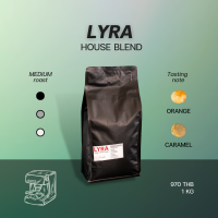 Varinda Coffee Roaster เมล็ดกาแฟคั่วกลาง-อ่อน House Blend LYRA 1kg เหมาะสำหรับชงด้วย Espresso และ Moka pot