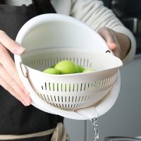Kitchen Accessories Washing Colander Double Drain Basket Bowl Vegetable Fruit Double Drain Storage Tool Creative Kitchen Gadgets