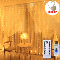 3M LED USB Power Remote Control Curtain Fairy Lights Christmas Garland Lights LED String Lights Party Garden Home Wedding Deco