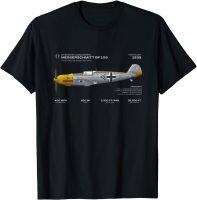 สงครามโลกครั้งที่สองเยอรมันเสื้อยืดลายนักสู้ Air Force Messerschmitt Bf 109เสื้อยืดแขนสั้นผู้ชายคอกลมผ้าฝ้ายฤดูร้อน S-3XL ใหม่