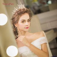 YouLaPan HP334 Silver Color Rhinestone Crown Tiara Wedding Hair Accessories Bridal Shiny Luxurious Headwear Wedding Headpiece