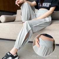 ☃◊ Calça feminina feminina calça esportiva fina de cintura baixa com comprimento no tornozelo protetor solar oco verão