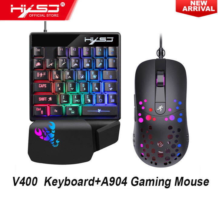 HXSJ Wired Keyboard And Mouse Combo V400 35 Keys Single-hand Gaming ...