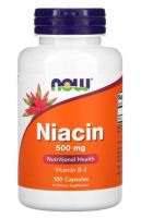 Now Foods, Niacin, 500 mg [ 100 Capsules ] Vitamin B-3 , Vitamin B3 ,Niacin puritan