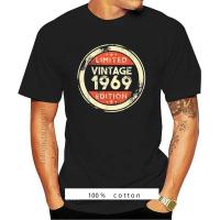 เสื้อเชิ้ต1969วินเทจเสื้อยืดสกรีนลายวันเกิด50-แบรนด์2023คุณภาพสูงเสื้อยืดแขนลำลองขาสั้นคอกลมแฟชั่นพิมพ์ลาย100% สีดำ