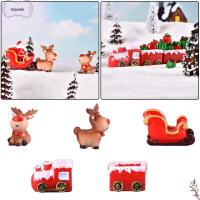 ZEJUSTIN Bonsai Fairy Garden Micro Landscape Deer Figurines Miniature Carriage Home Decor Christmas Ornament