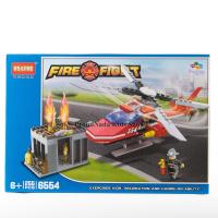 ProudNada Toys ของเล่นเด็กชุดตัวต่อเลโก้เฮริคอปเตอร์ดับเพลิง HSANHE FIRE RESCUE 255 PCS 6554