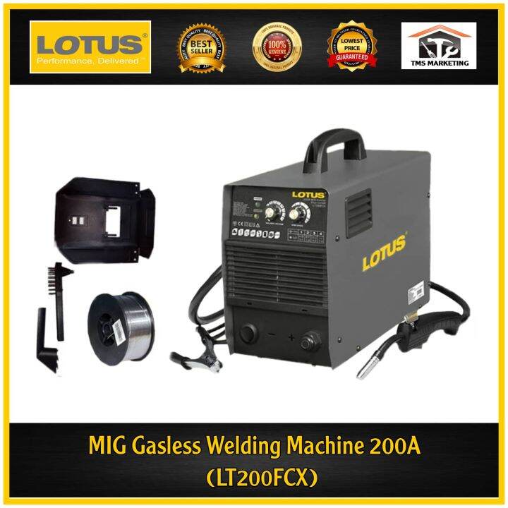 LOTUS 200A MIGWELD Gasless MIG Inverter Flux Corded Welding Machine