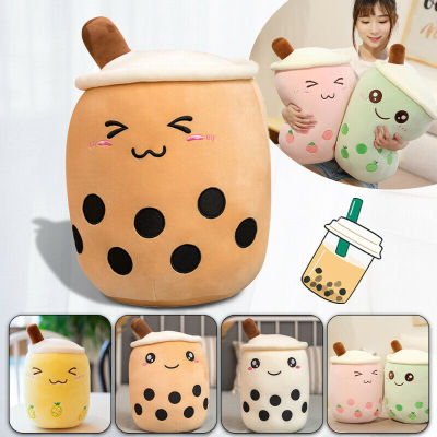 Larger Size Real-life Bubble Tea Plush Toy Stuffed Milk Tea Soft Doll boba Fruit Pillow Cushion Kids Toys Gift