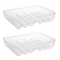 Refrigerator Egg Rack 68 Grid Malicious Egg Tray Rack Stackable Egg Container with Lid 34 Egg Boxes (2 Pieces)