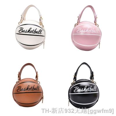 hot【DT】♝♘  Basketball Round Leather Handbag Chain Shoulder Messenger Crossbody Satchel Tote Purse