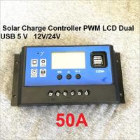 50A Solar Charge Controller PWM LCD Dual USB 5 V 12V/24V