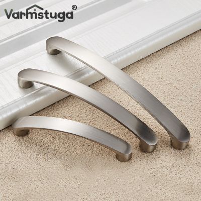 ☋﹉✓ VARMSTUGA Cabinet Handles Knobs Aluminum Alloy Door Kitchen Knobs Brushed Cabinet Pulls Drawer Modern Furniture Handle Hardware