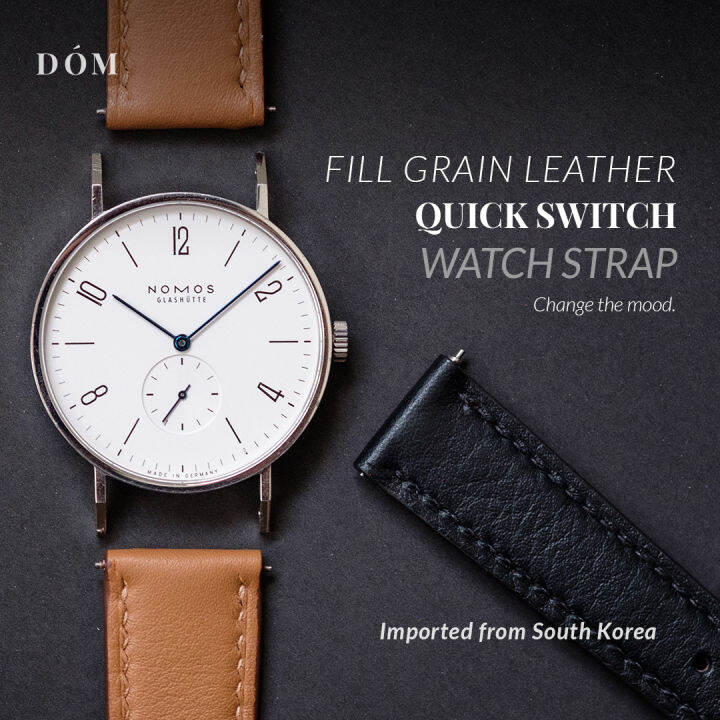 สายนาฬิกา-dom-quick-switch-strap-สายนาฬิกา-หนังแท้-หนังนำเข้าจาก-ระบบ-quick-switch-เปลี่ยนสายได้ง่าย-ขนาด-18mm-20mm-22mm