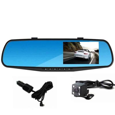 ADDKEY FHD 1080P Car Dvr Camera Auto 4.3 Inch Rearview Mirror Digital Video Recorder Dual Lens Registratory Camcorder dash cam