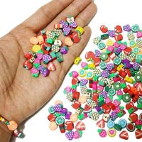 20-100pcs Polymer Clay Beads Fruit Smiley Animal Sunflower Heart Shape For Jewelry Making DIY Handmade Accessories Supplies Beads