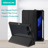 [พร้อมส่ง]Nillkin เคส Xiaomi Pad 6 11 นิ้ว กล้องสไลด์หนังพลิกแม่เหล็กแบบพับสามทบป้องกันด้วยที่ใส่ดินสอ เคสแท็บเล็ต สำหรับ Xiaomi Pad 6 Case