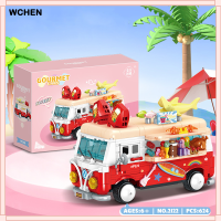 WCHEN Toy House วิวถนนอาหารรถเสบียงเพื่อการศึกษาสำหรับเด็กเล็กอาคารประกอบบล็อกของเล่นของเล่นของเล่นของเล่นตัวต่อ THA1635เป็นของขวัญ