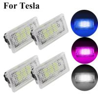 2pcs/set Atmosphere Light For Tesla Model X S3 Door Welcome Light Lighting Front And Rear Trunk Lamp LED Interior Lamp Decor