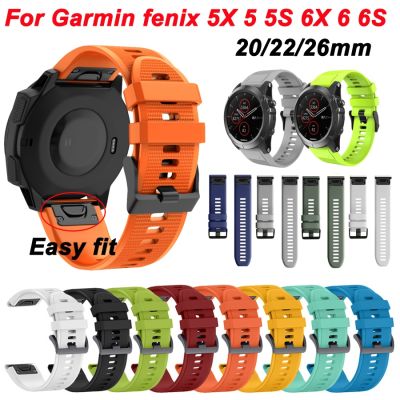 ∈✿♞ 26mm 22mm smartband z zegarkiem dla Garmin Fenix 6 6S 6X 7 7X 5X 5 5S Quick Release Fenix 7X Fenix 6X pasek silikonowa bransoletka
