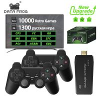 DATA FROG R วิดีโอเกมคอนโซล2.4G คอนโซลไร้สายเกม Stick 4K 10000เกมแบบพกพา Dendy เกมคอนโซลสำหรับ