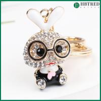 HBTRED DIY น่ารักเพื่อนร่วมชั้นของขวัญของขวัญสำหรับครูที่ใส่กุญแจพวงกุญแจกระต่ายพลอยเทียม