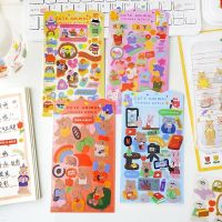4 sheets/pack Cute Cartoon Bear Stickers For Scrapbook Decoration Card Kids DIY Sticker for Journal Laptop Album Girls Gfit