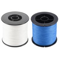 2 Pcs Fishing Line Strength PE Braided,500M 30LB 0.26mm 4 Strands Blue with 500M 100LB 0.5mm 4 Strands White