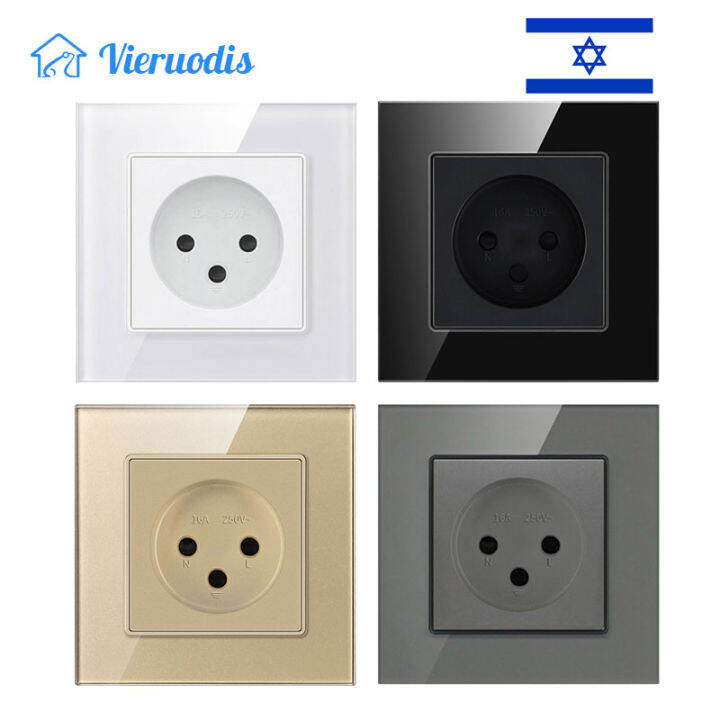 IL Israel Standard Wall Outlet Electricity Power Socket Switch Crystal