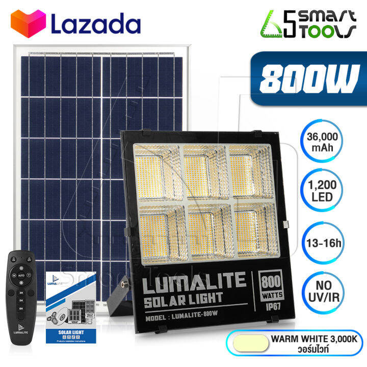 lumalite-ไฟโซล่าเซลล์-ไฟสปอร์ตไลท์-800w-สี-ขาว-white-วอร์มไวท์-warm-white-วัตต์เต็ม-solar-cell-led-solarlight-spotlight-floodlight-ไฟโซล่า-ไฟแสงอาทิตย์-รุ่นใหม่-6-ช่อง-กันน้ำ-ip67-ไฟสว่างทั้งคืน-พร้อม