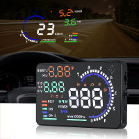 A8 HUD OBD2หัวขึ้นแสดงดิจิตอล S Peedometer กระจกความเร็วโปรเจคเตอร์ที่มีการเร่งอุณหภูมิน้ำรอบต่อนาทีปลุกล้างรหัสผิด