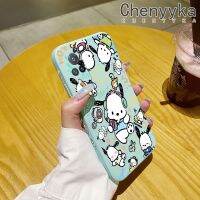 Chenyyka เคสสำหรับ Vivo S9 S9e,เคสแฟชั่นลาย Pochacco เคสมือถือนิ่มบางลายเคสขอบสี่เหลี่ยมด้านข้างทำจากซิลิโคนเคสนิ่มเคสป้องกันการกระแทก