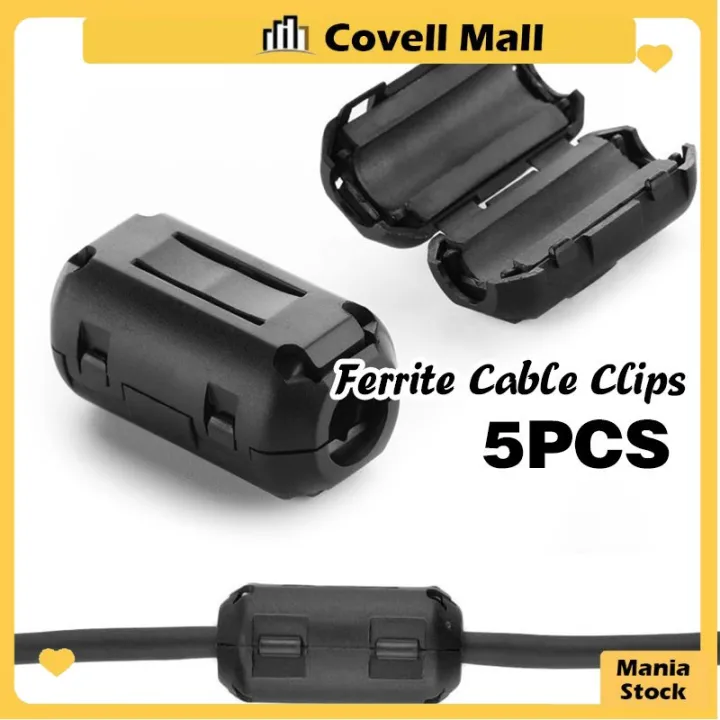 5Pcs Ferrite Cable Clips Noise Suppressor Filter Beads Ferrite Ring