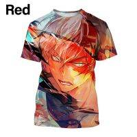 2023 Customized Fashion New Hot Anime My Hero Academia Cool Pattern 3D T-shirt High Definition Printing Round Neck Short Sleeve Trendy Personality Top，Contact the seller for personalized customization