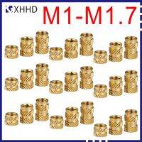 100pcs Brass Insert Nut Hot Melt Knurled Thread Embedment Heat Inserts Copper Nut Embed Holes for Plastic M1 M1.4 M1.6 M1.7